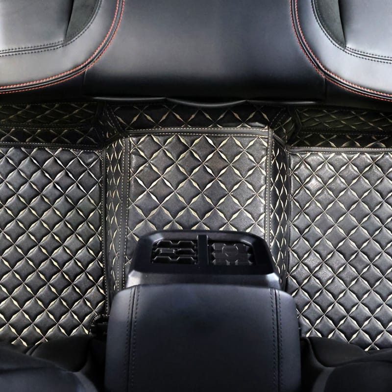 Premium Custom Car Floor Mats Brown Stripe - Image 3