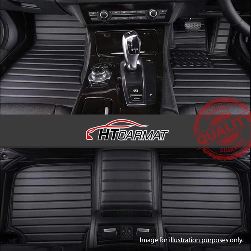 Premium Custom Car Floor Mats Brown Stripe - Image 6