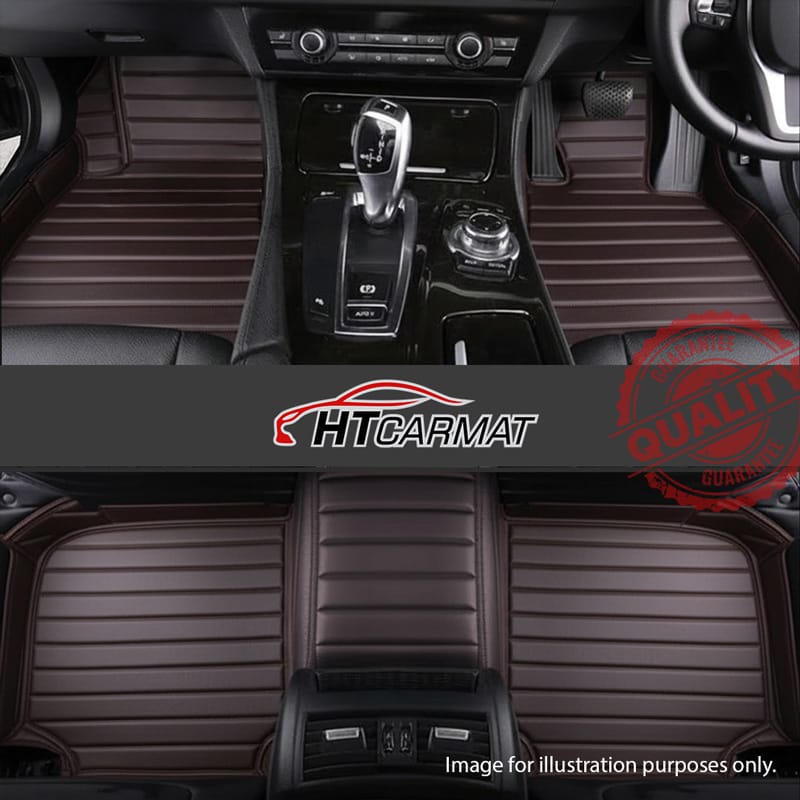 Premium Custom Car Floor Mats Brown Stripe